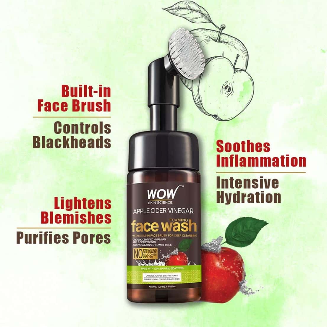 WOW Apple Cider Vinegar Foaming Face Wash 150 ml