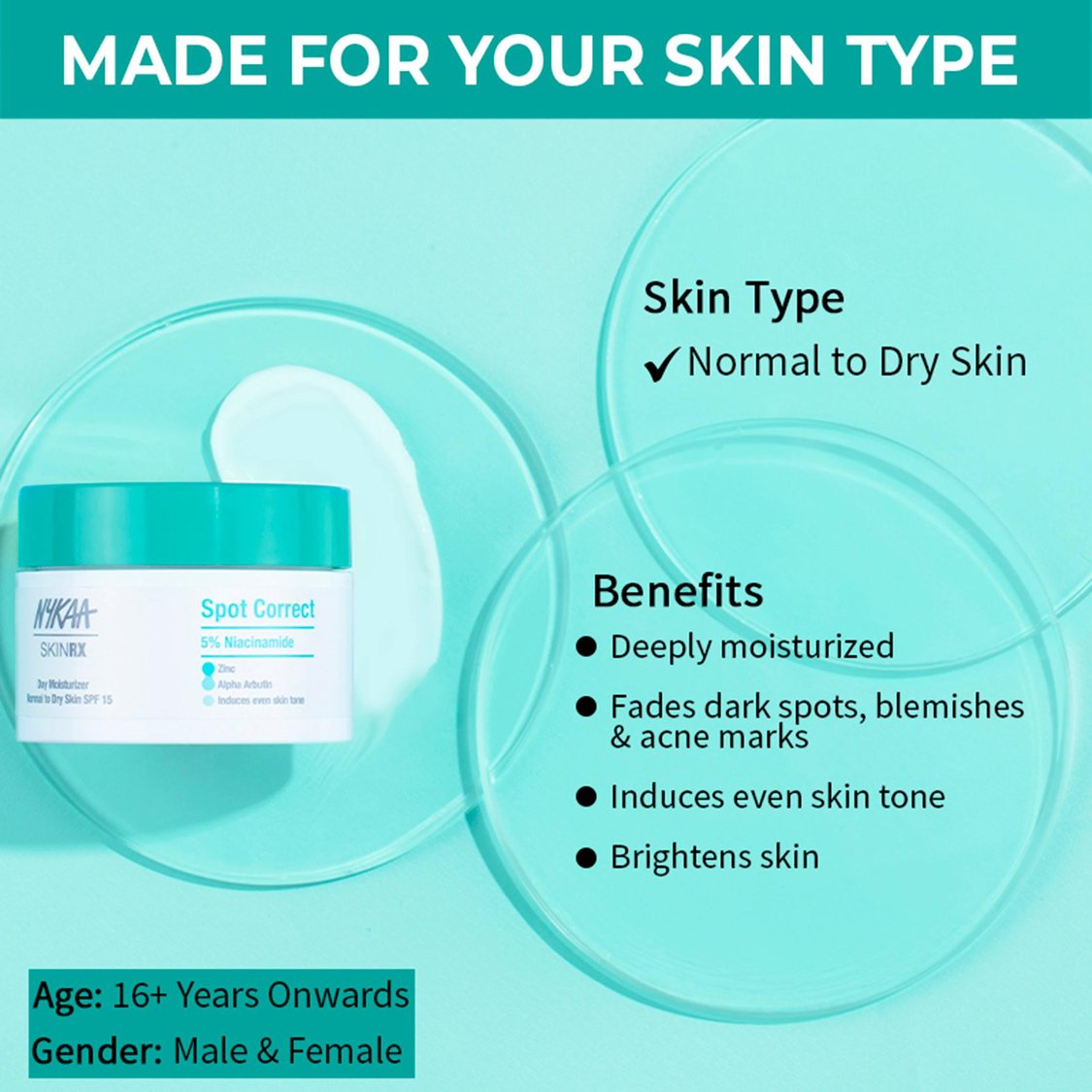 NYKAA SkinRX Spot Correct 5% Niacinamide Day Moisturizer - 50gm