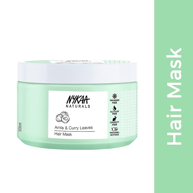 Nykaa Naturals Amla & Curry Leaves Anti-Hair Fall Paraben and Sulphate Free Hair Mask, 200 ml