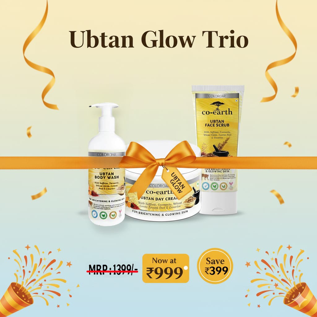 Co-Earth Ubtan Face Moistureizer 100g + Co-Earth Ubtan Body Wash 300 ml + Co-Earth Ubtan Face Scrub 100g