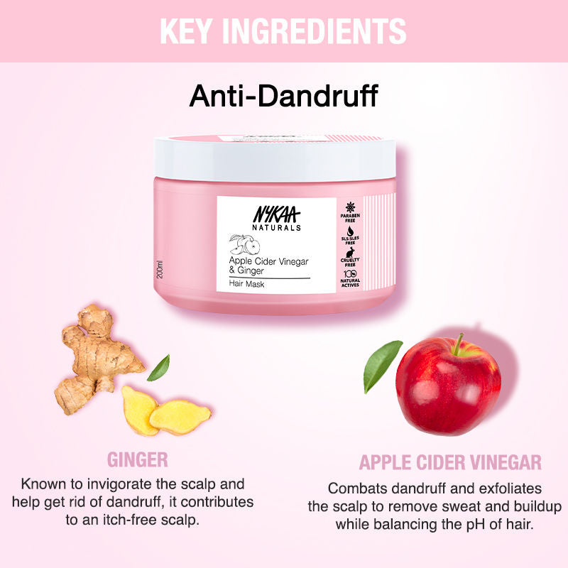 Nykaa Naturals Anti-Dandruff Sulphate-Free Hair Mask With Apple Cider Vinegar & Ginger 200ml